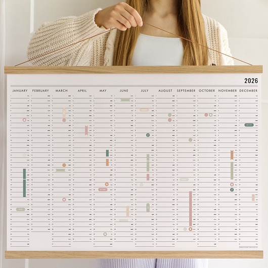 kalendarze i plannery Planer ścienny 2026 z naklejkami - Kalendarz Święta, Niedziele Handlowe