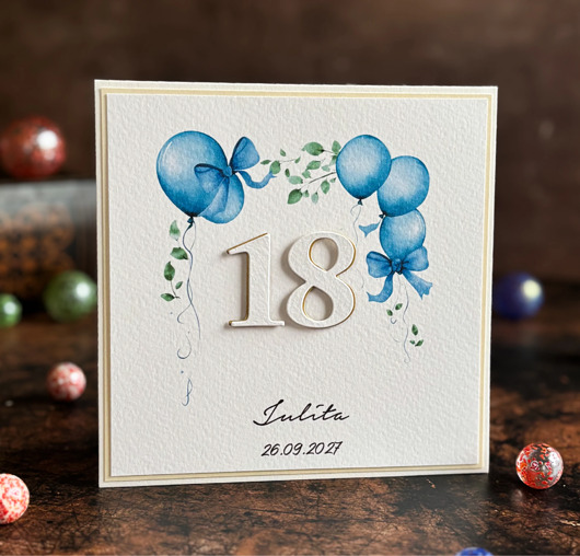 kartki scrapbooking Personalizowana kartka na 18. urodziny - kolekcja BE HAPPY!, BH 46