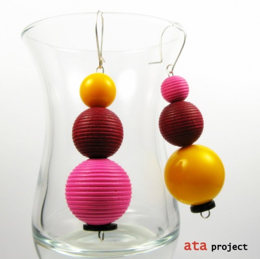 kolczyki Asymmetric Pinky&Friends ata projekt