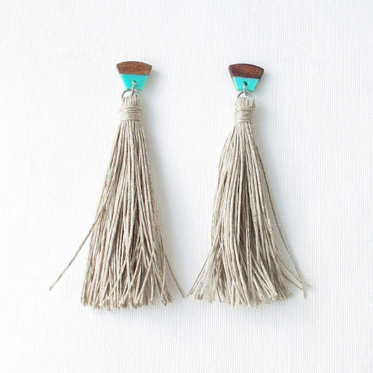 kolczyki - inne Lazurowe wybrzeże Kolczyki lniane