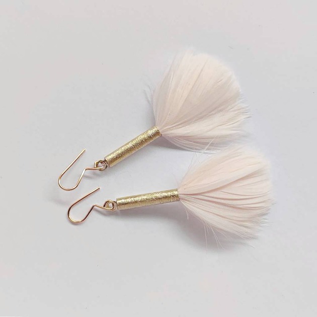 kolczyki z piórami PIÓRKO kolczyki