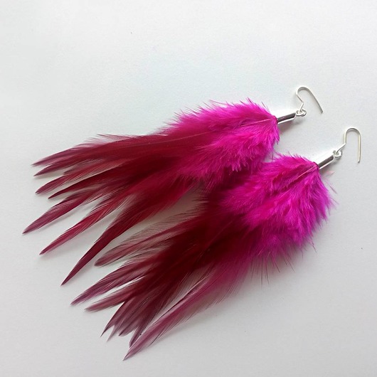 kolczyki z piórami PIÓRKO kolczyki