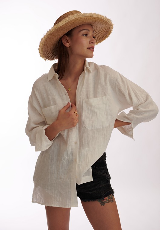 koszule damskie  Koszula lniana oversize Lenka