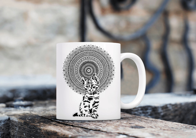 kubki Kubek z mandalą "Mandala nr 21, Kot"