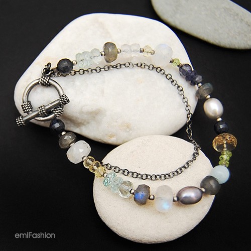 Akwamaryn,Labradoryt,Kamień księżycowy,Szafir MAREMI Jewelry