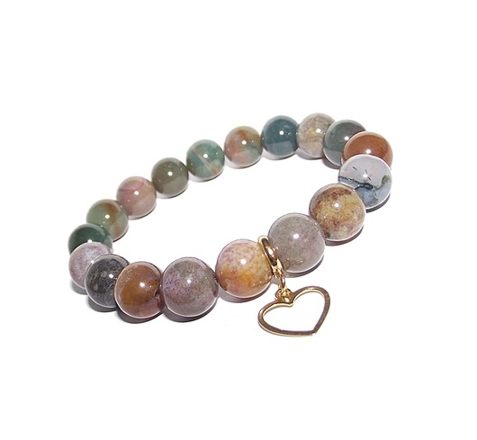 bransoletki z kamieni naturalnych Serce w pięknym agacie