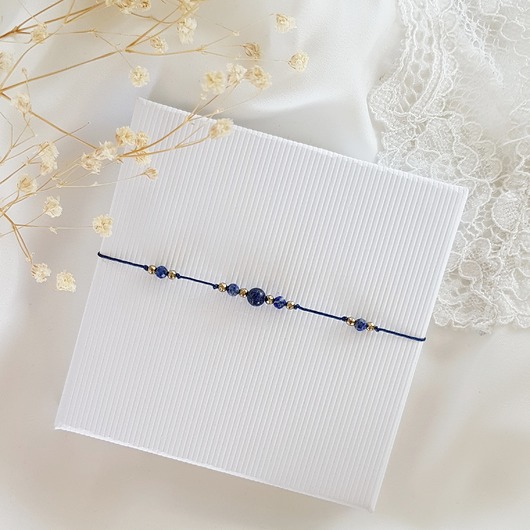 bransoletka lapis lazuli LEI handmade 