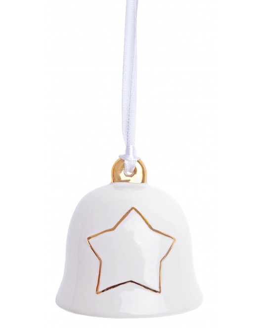Zawieszka Ceramiczna Dzwonek Biało-Złoty wzór 1 MIA home