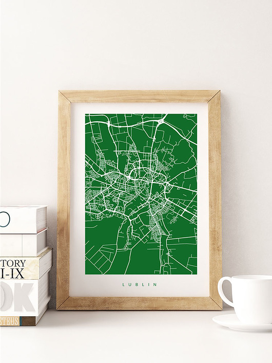 LUBLIN  -  PLAKAT A3 - MAPA MIASTA, PREZENT PLAKATY GEOMETRYCZNE