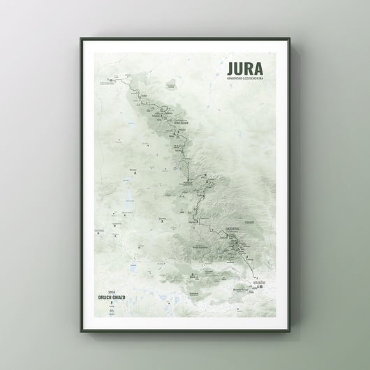plakaty JURA Krakowsko-Częstochowska Szlak Orlich Gniazd  plakat mapa