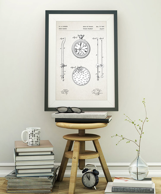 plakaty Zegarek - patent - plakat 50x70 cm
