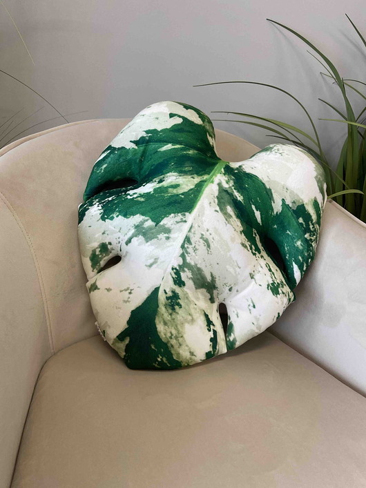 poduszki z grafiką Poduszka Liść Monstera Variegata