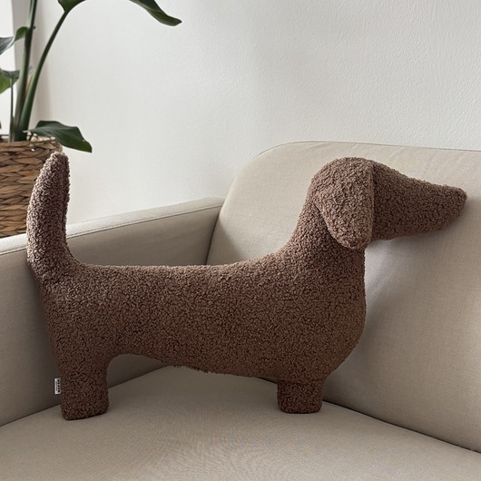 poduszki z grafiką Poduszka Pies Jamnik Brązowy Boucle