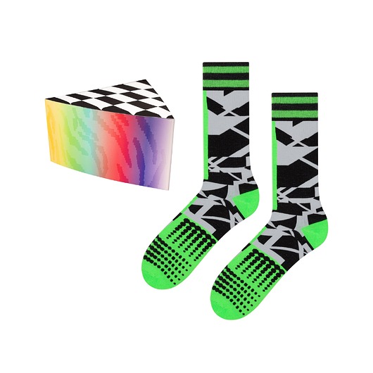 skarpetki damskie Kolorowe skarpetki UV świecące w ultrafiolecie, unisex, bawełniane, design