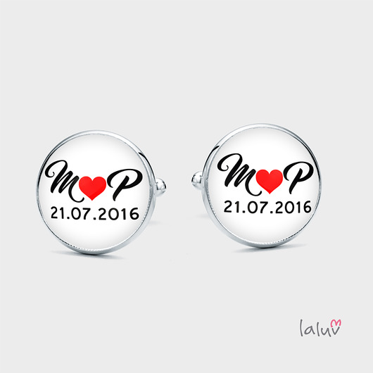 Spinki do mankietów ŚLUBNE INICJAŁY laluv