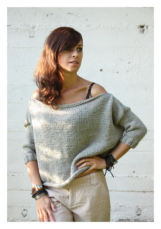 swetry damskie  Sweter oversize handmade