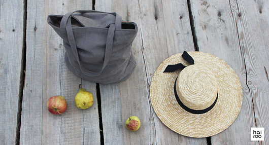 Shopper bag XL taupe torba z grubej bawełny hairoo