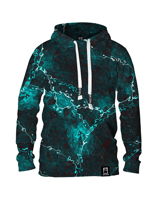 bluza z kapturem damska Damska Bluza z kapturem Marble Turquoise