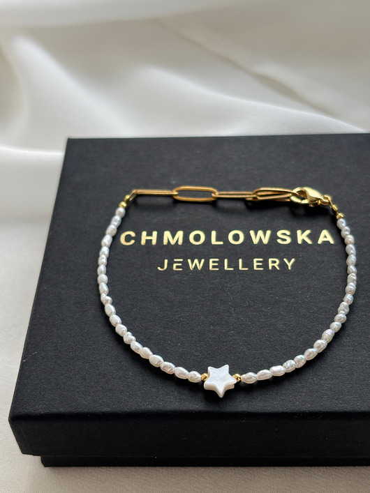 bransoletki - inne Bransoletka Perły naturalne Gwiazdka