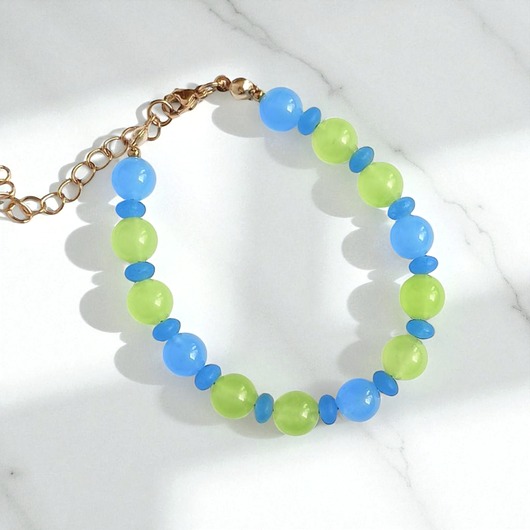bransoletki z kamieni naturalnych Bransoletka : summer collection : lime in the sky
