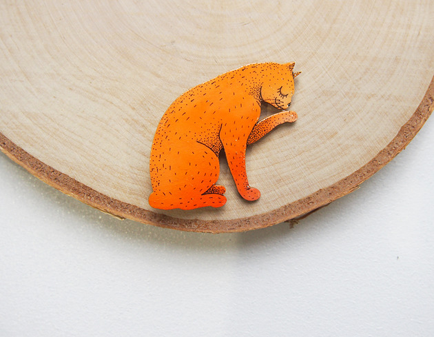 Broszka KOT "MACIEJ" Made in Forest