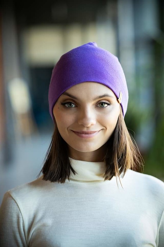czapki dziecięce Ana Moroles, Czapka 100% merino, Fioletowa