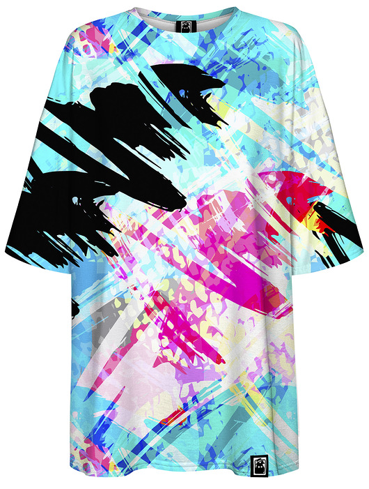 t-shirt damskie DR.CROW T-shirt Damski Oversize Scribbles