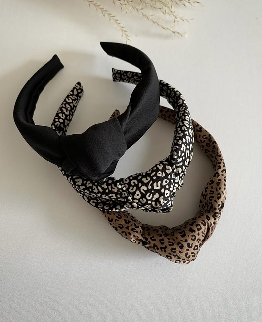 opaski do włosów Czarna supełkowa opaska do włosów Black