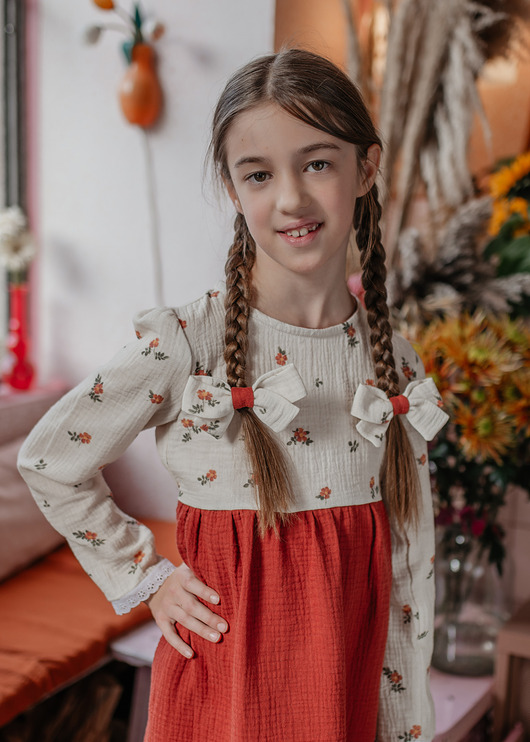 sukienki dla dziewczynki Sukienka retro autumn