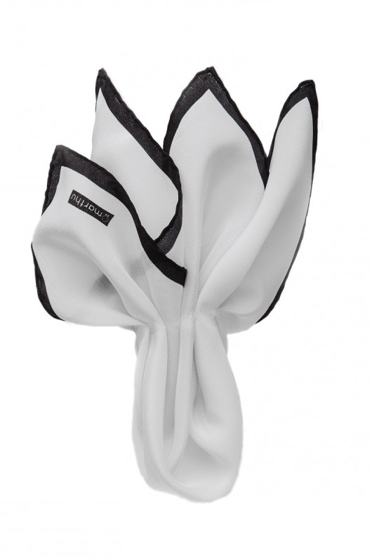 jedwabna poszetka marthu print BLACK&WHITE p0134 marthu
