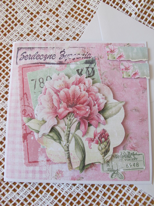 kartki scrapbooking Różanecznik