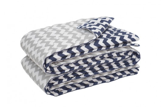 Narzuta Chevron szaro-granatowa 140x205 MIA home