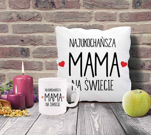 Wyjątkowy zestaw - kubek + poduszka dla mamy AllbagAllprints
