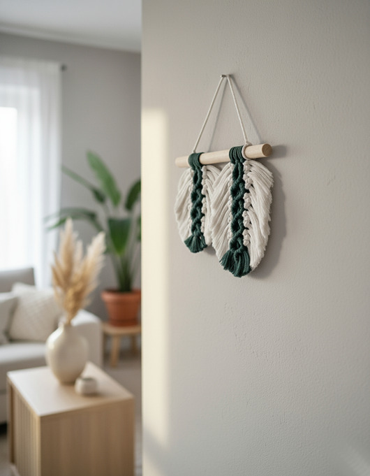 makramy Boho zestaw prezentowy makrama liście, chwost