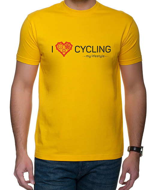 t-shirty męskie Koszulka T-SHIRT.  I love cycling - my lifestyle