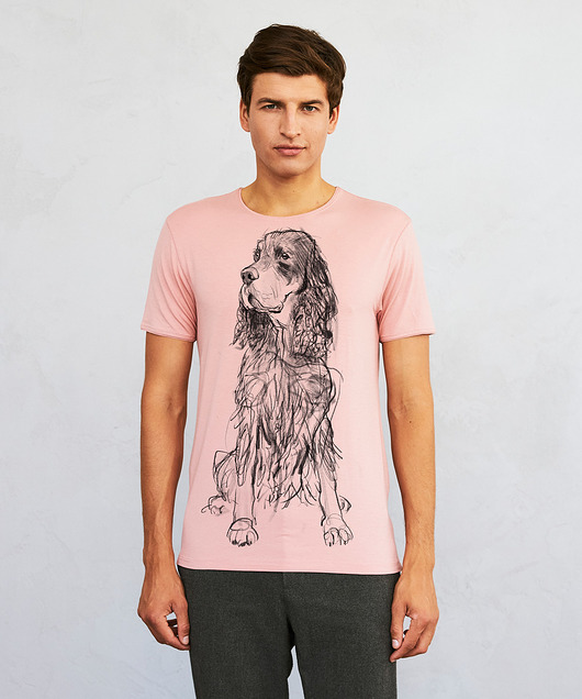 t-shirty męskie Scottish Setter Dog Men's T-shirt light pink