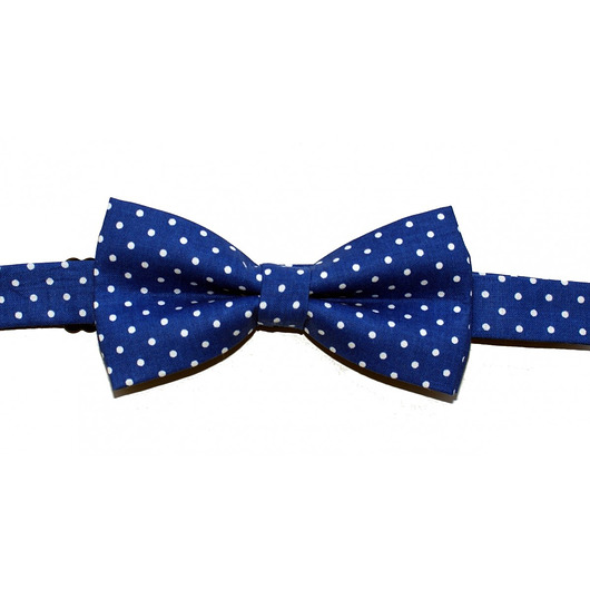 Mucha gotowa bowstyle niebieska szafir w kropki bowstyle