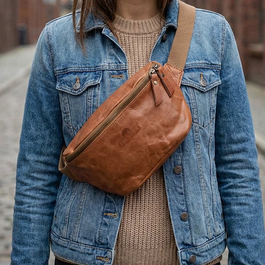 saszetka nerka Średnia Brązowa Torebka Nerka Crossbody damska skórzana vintage B-FB2G