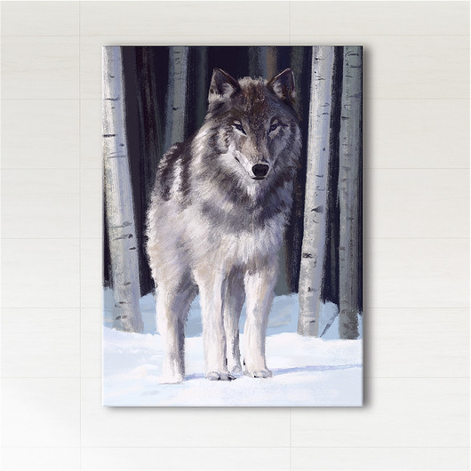 obrazy Obraz - Szary wilk - wydruk na płótnie