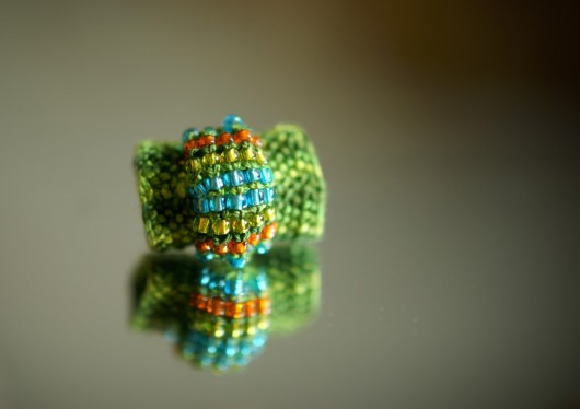 Pierścień Silk & Glass Green HERBE DESIGN