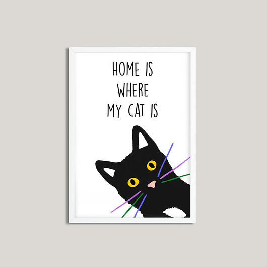 Plakat Home is where my cat is Pracownia Fantastisch