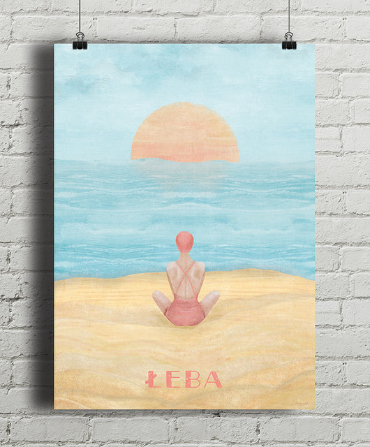 plakaty Łeba - wydmy i morze - plakat fine art