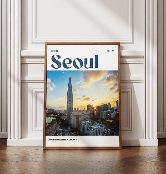 plakaty Minimalistyczny plakat Seul Korea Południowa