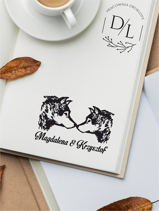 stemple ślubne Stempel ślubny personalizowany ZAKOCHANE Wilki Wilk