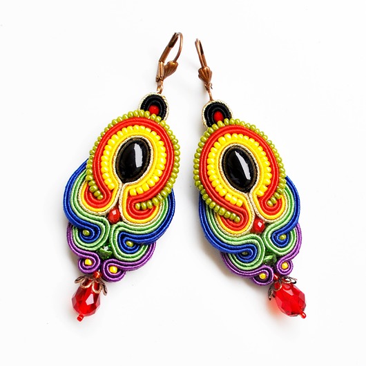 kolczyki soutache Sutaszowe kolczyki MONTEROSSO