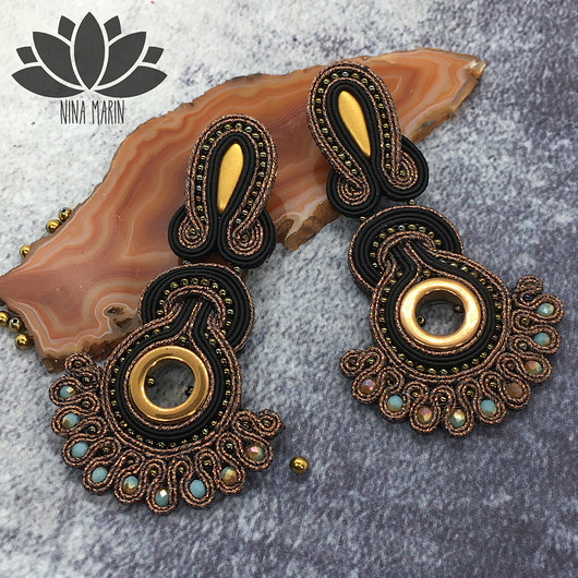 kolczyki soutache niebo i ziemia - kolczyki sutasz