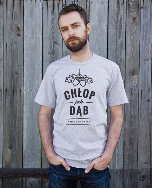 T-shirt Chłop jak dąb(szary) RUNO