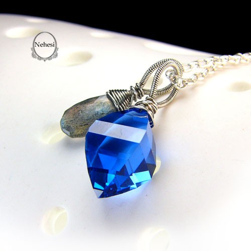Naszyjnik 2 in 1 - Topaz London Blue Labradoryt Kuźnia Nehesi