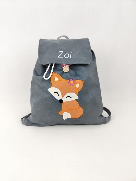 torebki, worki i plecaki dziecięce Personalizowany prezent dla dziewczynki, plecak z liskiem, plecak z imieniem