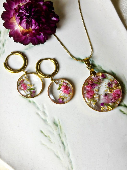 komplet biżuterii Piękny komplet biżuterii Zaczarowany Ogród